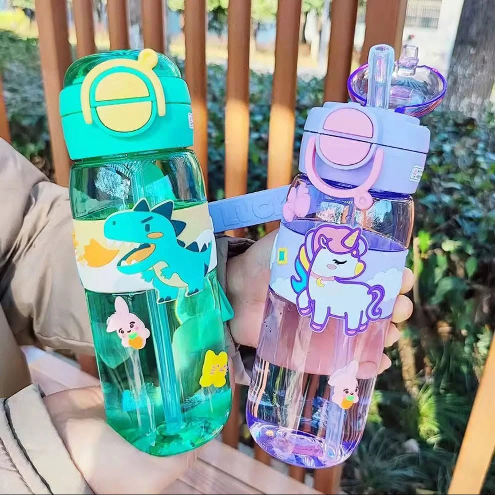 Aesthetic Capybara Water Bottle  – Dual Straw & Leakproof Lid