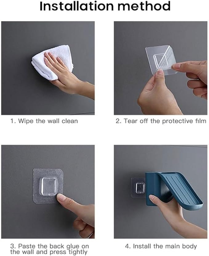 Multifunctional Soap Holder, Self adhesive Holder With Base Suction Cup, Slide Soap Holder