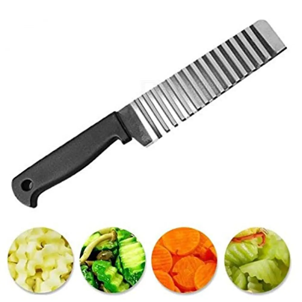 Stainless Steel Potato Fruits Vegetable Cutter Wave Knife