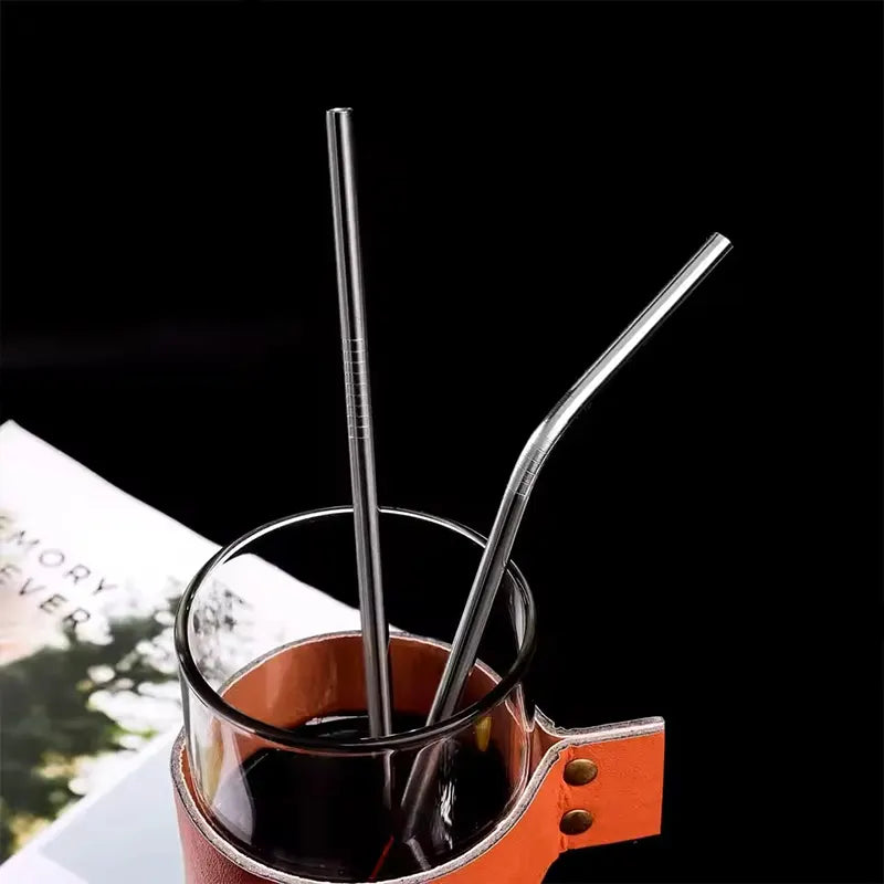 Stainless Steel Metal Drinking Straw Reusable Straws - 4 Pcs Set