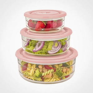 Round GLass Container 3 Pcs