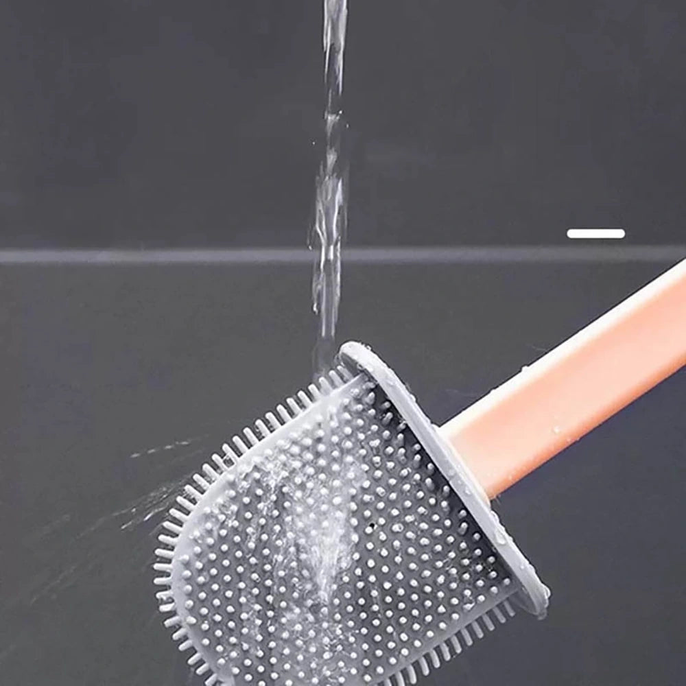 Soft Bristles Toilet Waterproof Brush with Quick Drying Holder Set