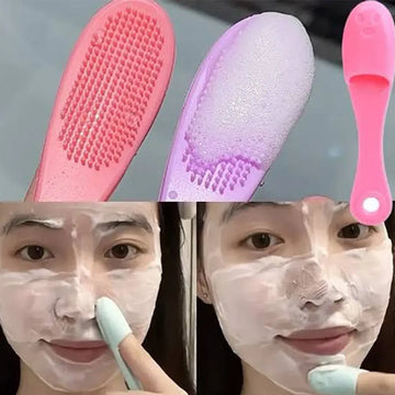 facial Scrub Massage Pad Nose Blackhead Exfoliating Pimples Removal Finger Brush Silicone Mini Face Pore Wash Brush