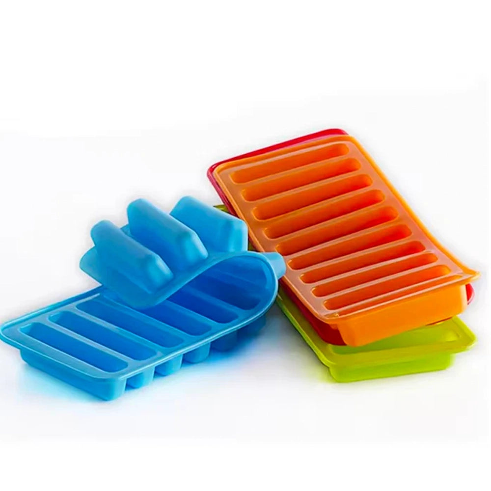 Aomily 10 Holes Finger Shaped Silicone Cookies Chocolate Jelly Candy Cake Bakeware Mold Pastry Bar Ice Block Mould Baking Tools