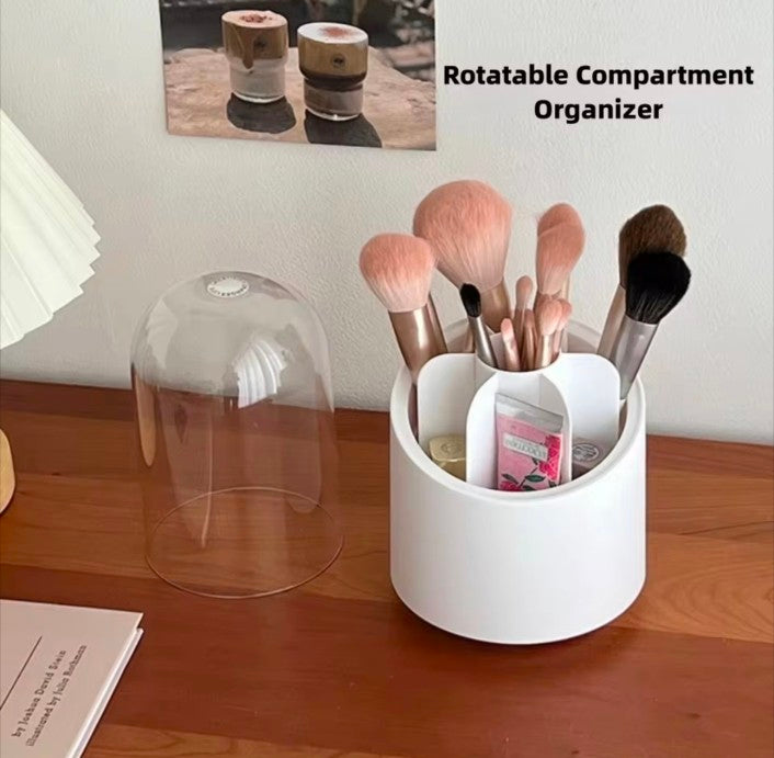 Rotating Makeup Brush Storage Box portable Multifunction Dust Proof Desktop Organizer Lipstick Shadow Cosmetic Holder