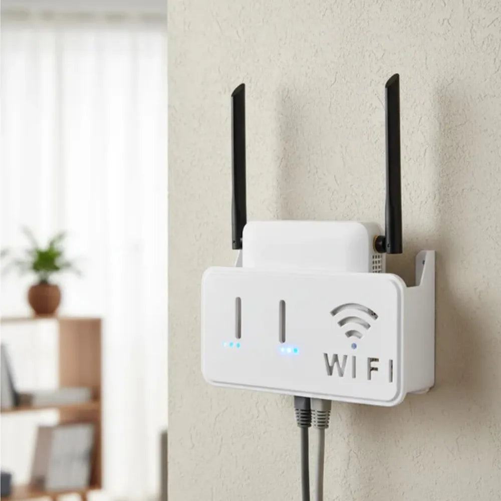 1pc Wireless router Storage box Wall - mounted Punch -free Cable organizer wall wifi bracket storage box cat holder