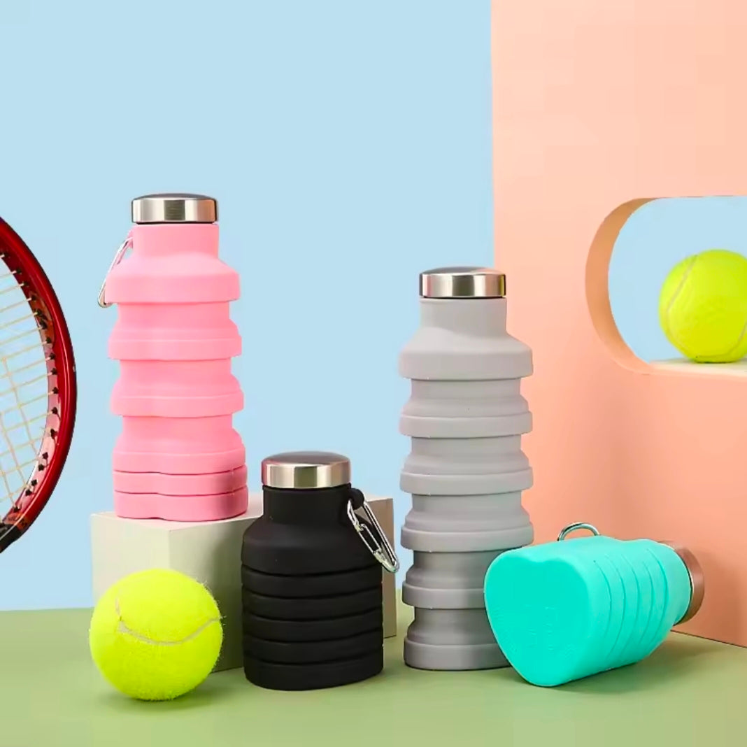 New Portable Silicone Water Bottle Retractable Folding Coffee Battle Cups E Outdoor Travel Tools Collapsible Sport Bottles