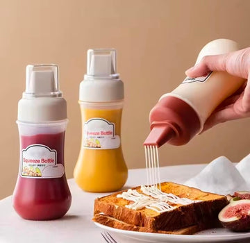 350ml Squeeze Bottles Condiment Bottle With Nozzle ketchup Mayonnaise Squeeze Bottle Honey Dispensar Kitchen Supplies