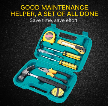 Imported Quality 9 Piece Repair Kit Household Hardware Hand Tool Set Hardware Toolbox Vehicle Emergency Kit Vehicle Emergency Toolbox Screwdriver Portable Tool Kit