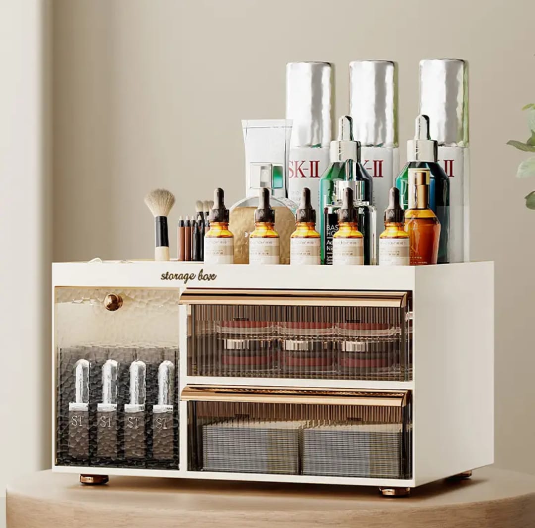 7 Area Cosmetics Separate Storage Box High-end Desktop Storage Rack Dressing Desktop Style Skincare Drawer style Storage Cabinet