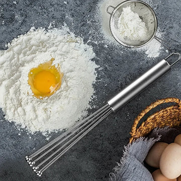 10/12inch Stainless Steel Eggs Whisk Multifunctional Eggs Beater Handle Ball Coffee Milk Mixer Agitator Kitchen Cooking Tools