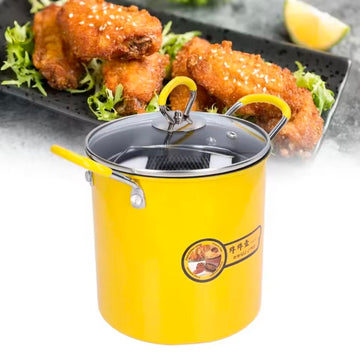 3L Mini Fryer Pot Stainless Steel Japanese Frying Pot With Oil Filter Rack Lip for Home Kitchen Fryer Pot Frying Pan