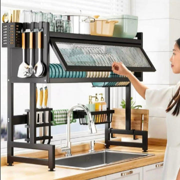 Wow Dish Draining Racks Wine Glass Holder Utensils Holder With Hooks Dish Drainers for Kitchen counter 95 cm