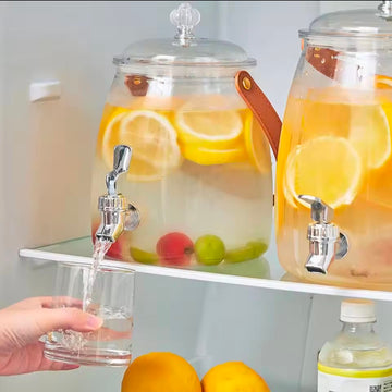 Beverage Dispenser Easy Flow Beverage Liquid Drink Container for Picnic Parties With Spigot and Filter Clear Lemonade Stand