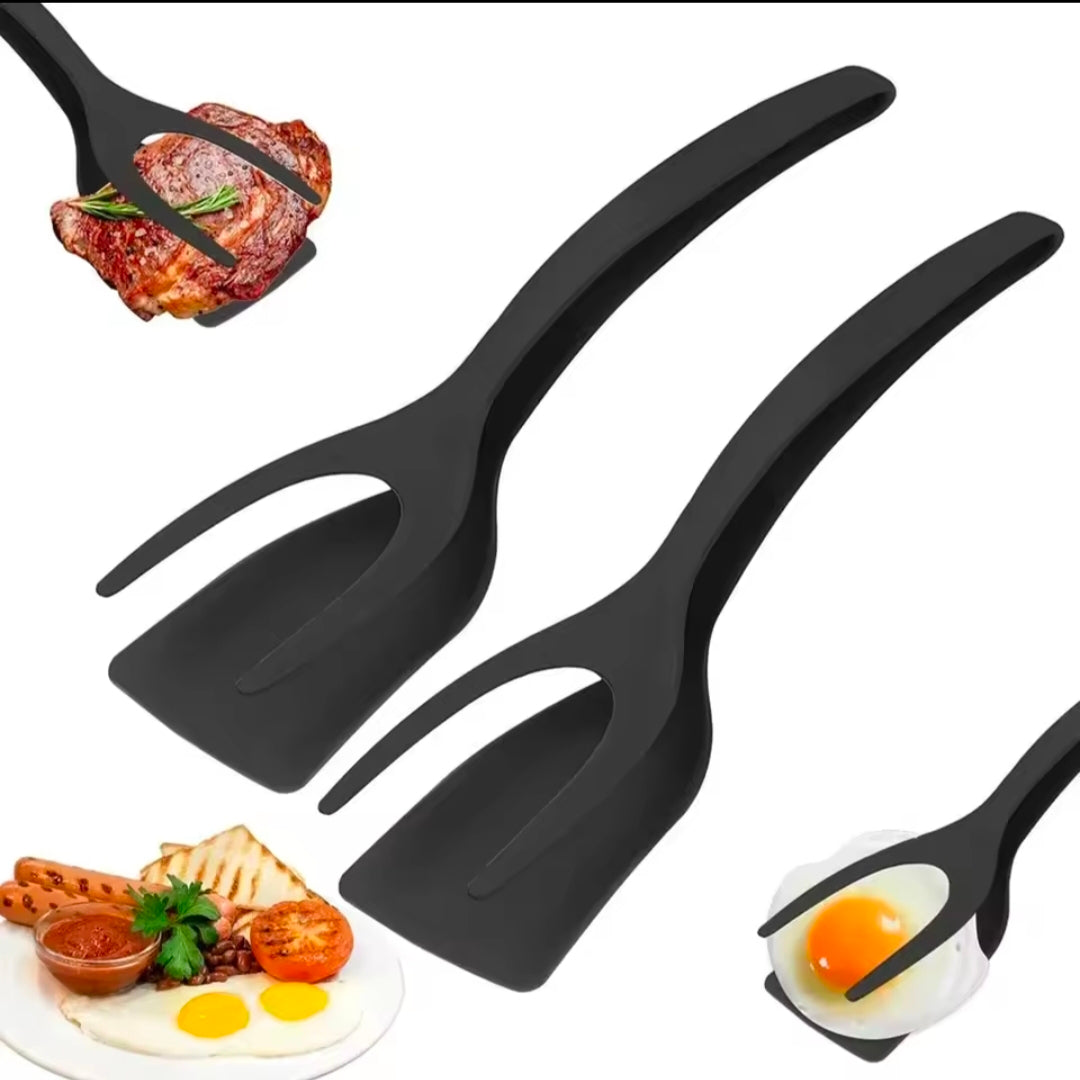 Shovel Clip Silicone Grip Flip Tongs Egg Steak Spatula Tongs Clamp Pancakes Fried Turners Cooking Tool kitchen Accessories