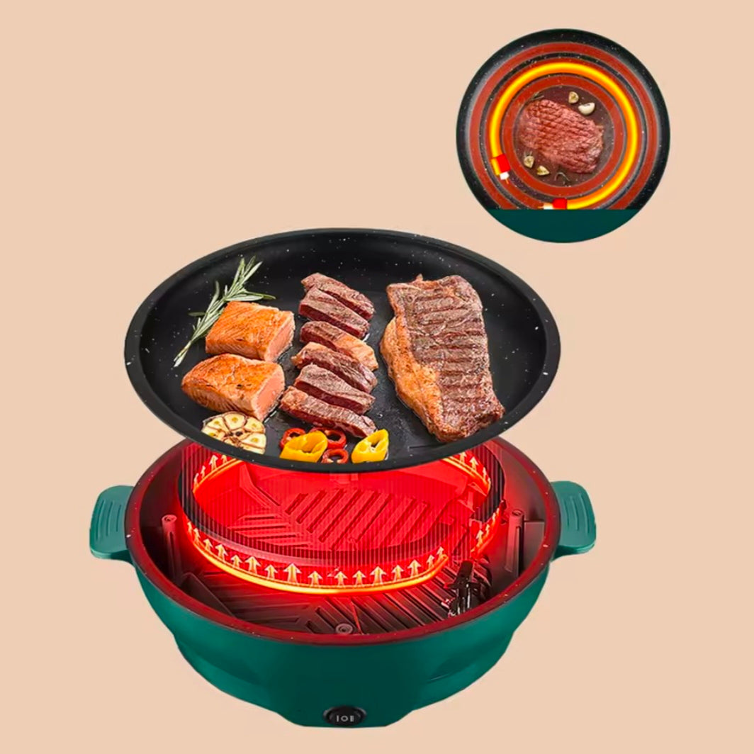Electric Grill 110V Indoor Camping Korean BBQ Grill Barbecue Fast Heating BBQ Assesories Flat Top Gill Pancake Griddle Griddles
