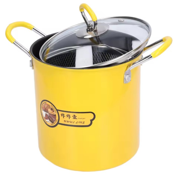 3L Mini Fryer Pot Stainless Steel Japanese Frying Pot With Oil Filter Rack Lip for Home Kitchen Fryer Pot Frying Pan