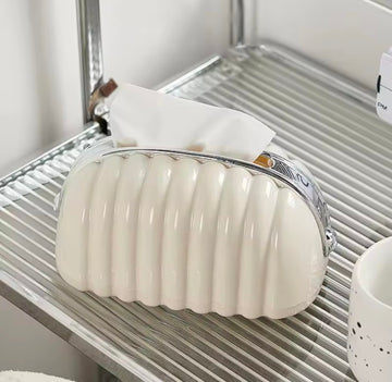 Simple irregular Cloud Shape Tissue Box with Spring Home Living Room Light Luxury Shell Napkin Box Holder Container