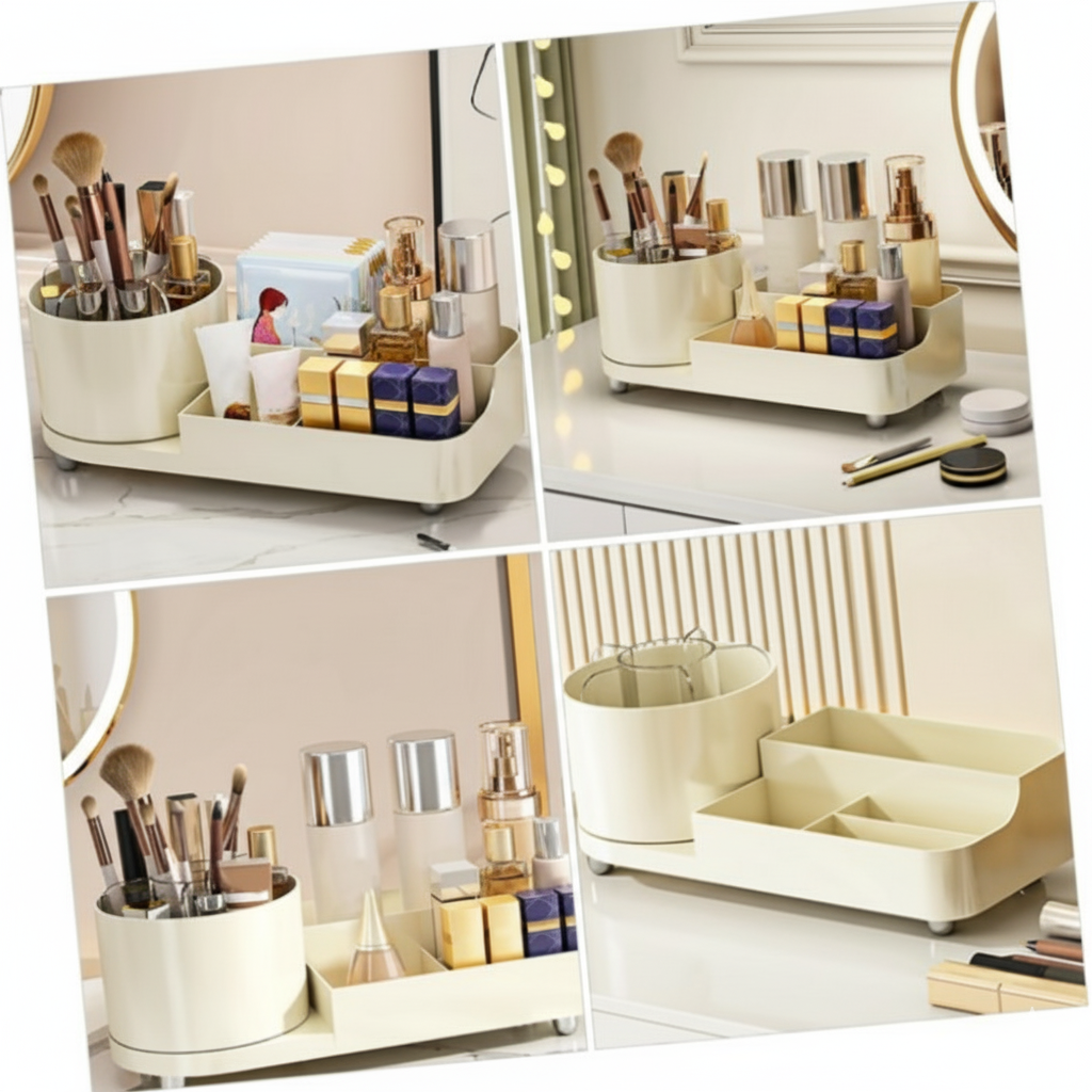 Cosmetic Storage Box Organizer Brush Storage Case Makeup Container Multi-grid Lipstick Case Compartment Case Desktop pen Holder