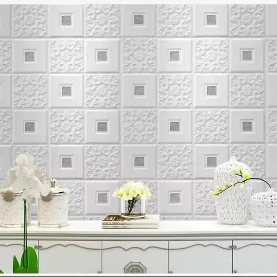 70×70 Wall Sticker Stereo Ceiling Panel Roof Decor Foam Wallpaper Self-Adhesive Waterproof Decoration