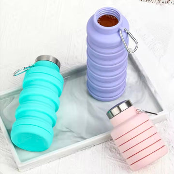 New Portable Silicone Water Bottle Retractable Folding Coffee Battle Cups E Outdoor Travel Tools Collapsible Sport Bottles