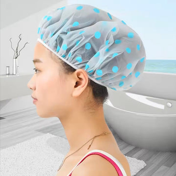 Shower Caps Bathing Waterproof Adult Hair Drying Caps Dustproof Plastic Head Covers for Women Hair Salon Elastic Shower Cap