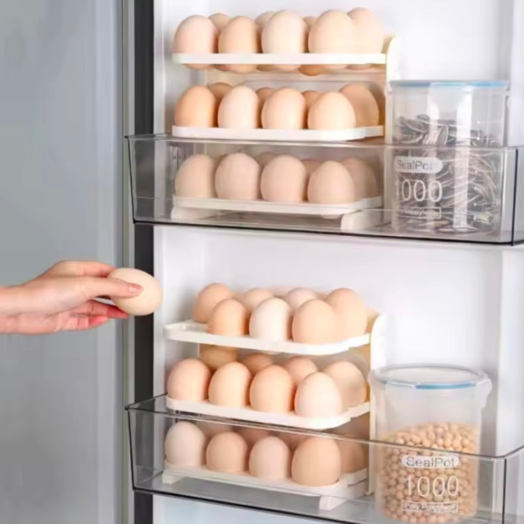 Home Use Large Capacity 24 Grids Egg Refrigerator Storage Box Special Design Egg Tray for Household Plastic Material