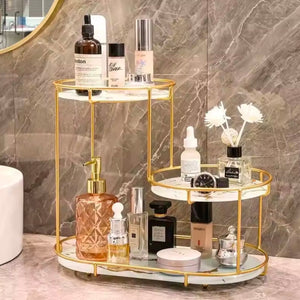 Luxury Iron Art Uv Board Cosmetics Storage Rack Makeup Organizer Dressing Table Shelf Bathroom Iron Bird Cage Hodler