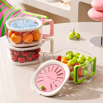 Fruit Basket Water-Draining Basket With Telescopic Water-Filtering Function-Thickened for Dehydrating and Washing Vegetables