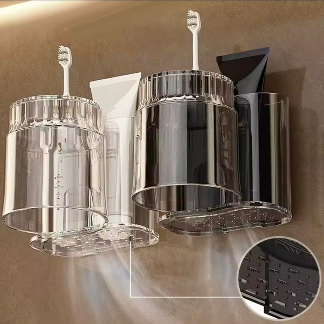 Toothbrush Holder With Mounted Toothbrush Rack bathroom Organizer Multifunctional Toothpaste Toothbrush