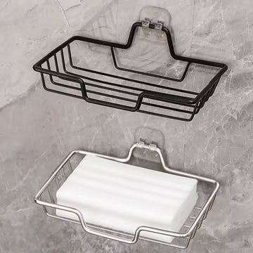 Stainless Steel Wall Mounted Soap Holder No Drill Bathroom Hanger Holder Holds 2 Soap Gift for Halloween Christmas Home Use