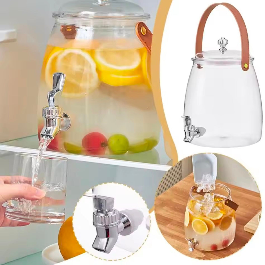 Beverage Dispenser Easy Flow Beverage Liquid Drink Container for Picnic Parties With Spigot and Filter Clear Lemonade Stand