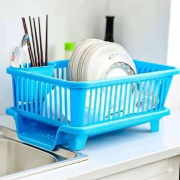 1pc Dish Rack for Kitchen Single -Layer Drain Basket Dripping Dish Rack Colorful Plastic Tableware Plate Storage Trays