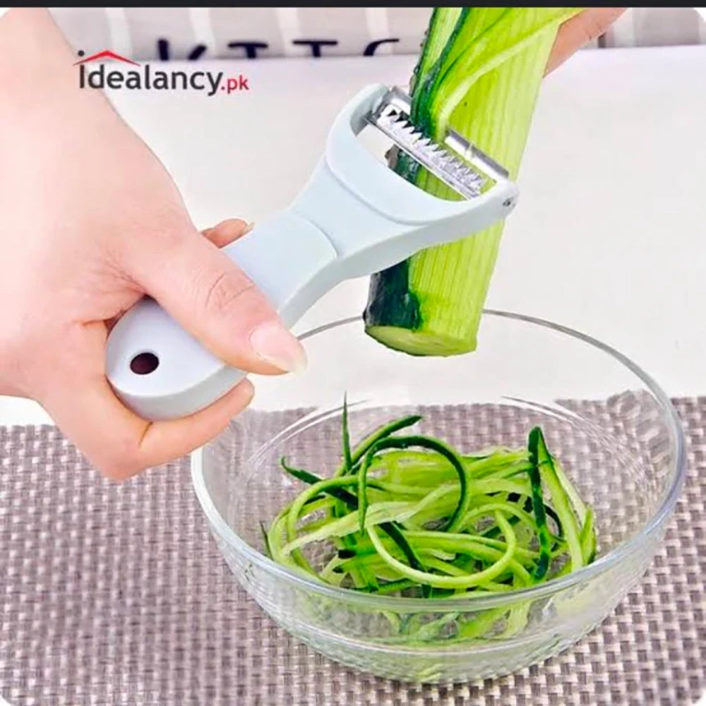 2 In Multifunctional Vegetable Fruit Slicer Julienner Non- Slip Handle Dishwasher Safe Hook Design Kitchen Tool