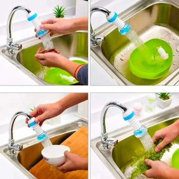 Kitchen Water Filter Splash Tap Water Spray Water Saver Scalable/Rotating/ Folding Faucet Water Filter Telescopic Water-Saving Nozzle With Filter Faucet Fits Standard Faucets No-Leakage