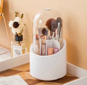 Rotating Makeup Brush Storage Box portable Multifunction Dust Proof Desktop Organizer Lipstick Shadow Cosmetic Holder