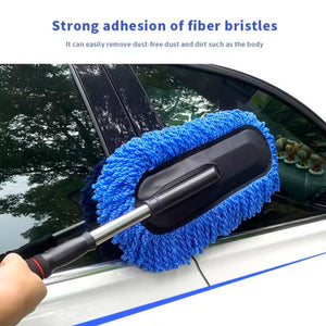 Car Wash Mop Retractable Fiber Wax Mop Car Wax Brush Cleaning Tool Car Wash Without Damaging Paint Dust Removal Fiber Duster