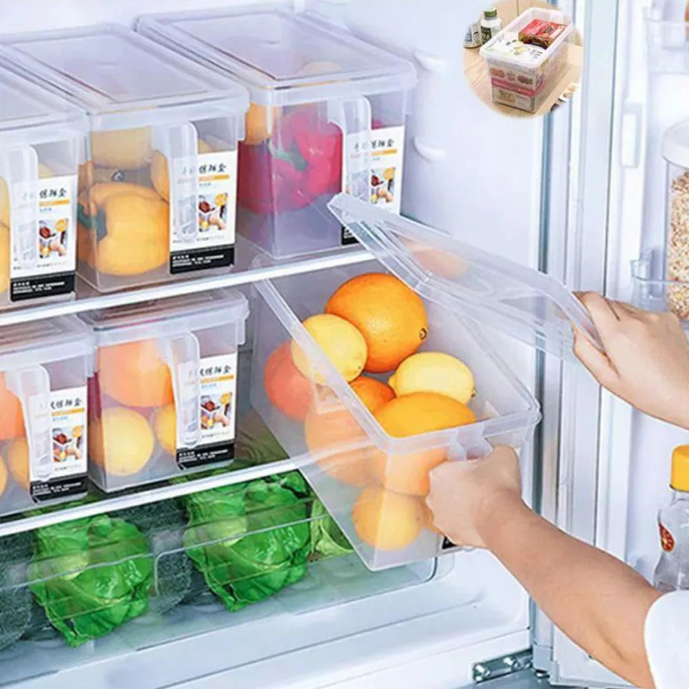 Kitchen Refrigerator Storage Box Drawer Frozen Food Fresh-keeping Container Transparent Egg Vegetable Fruits Storage Organizer