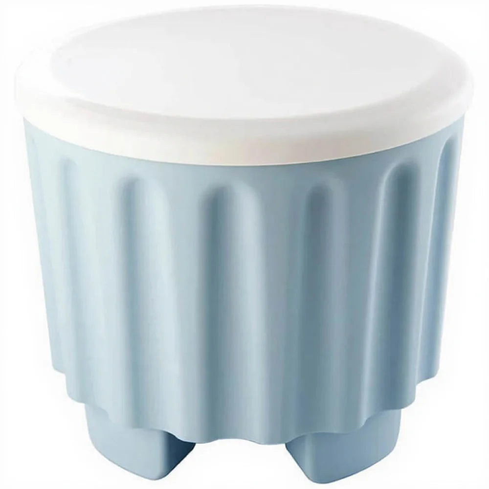 Round Stackable Ottomans with Storage Foot Rest Stool Seat