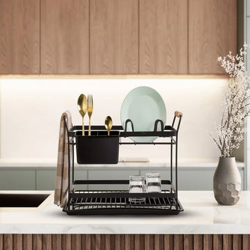 Dish Rack With Wooden Handles 2 Floors