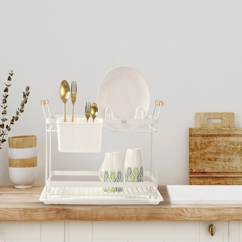 Dish Rack With Wooden Handles 2 Floors