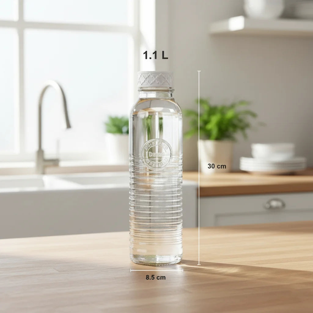 Glass Water Bottle 1.1 LTR