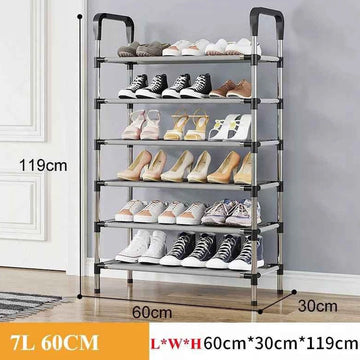 6-Story Aluminum Alloy Shoe Rack Multi-Layer Assembly Dust-Proof Storage for Dormitory Entrance Organizer shoemaker organizer