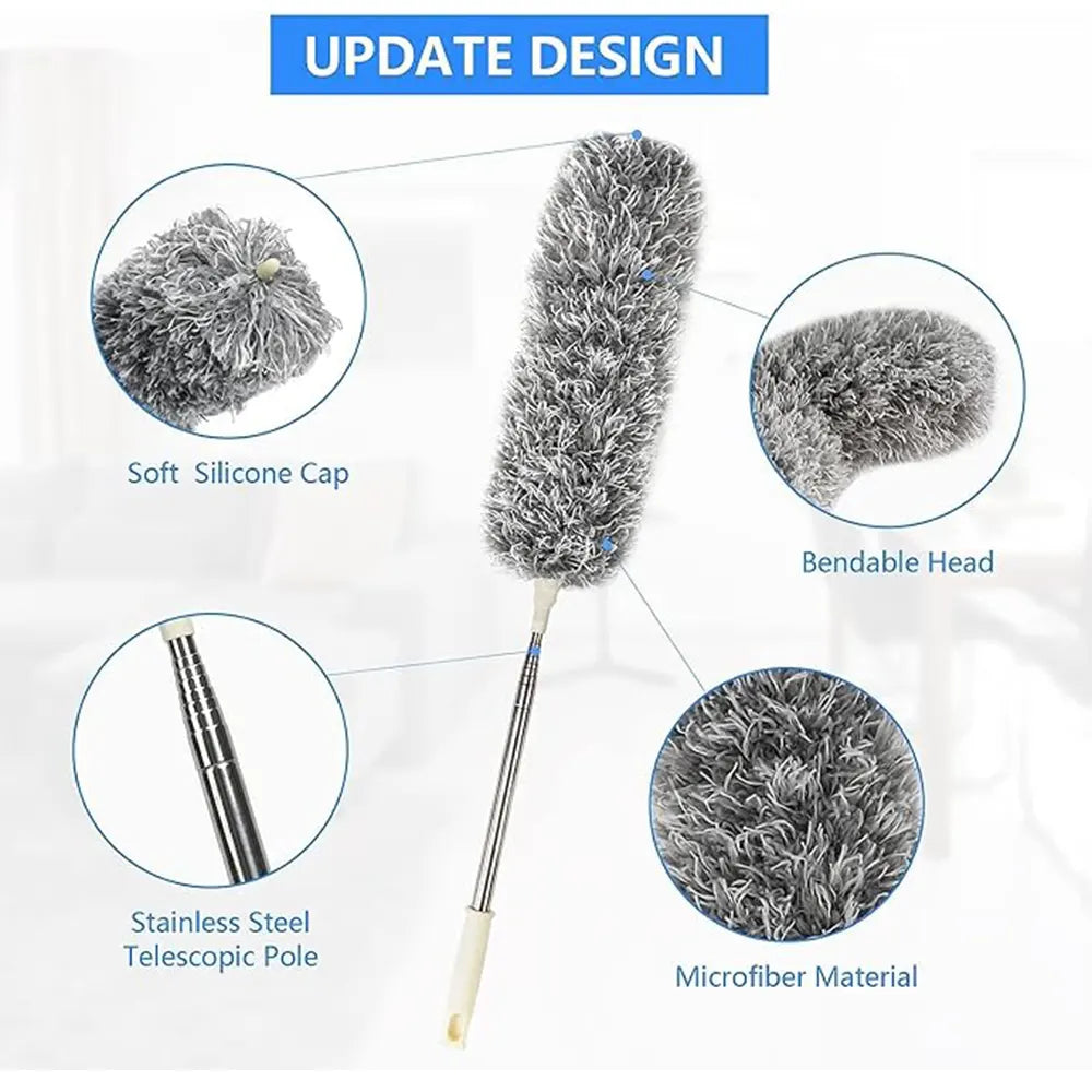 Telescopic Feather Grey Duster For Home