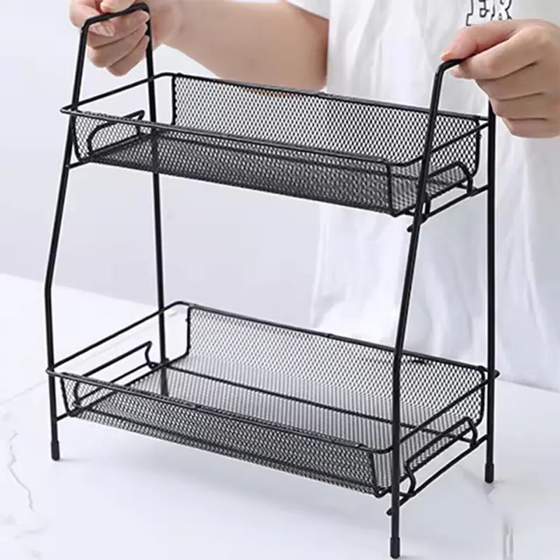 Stainless Steel Double Layer Storage Rack
