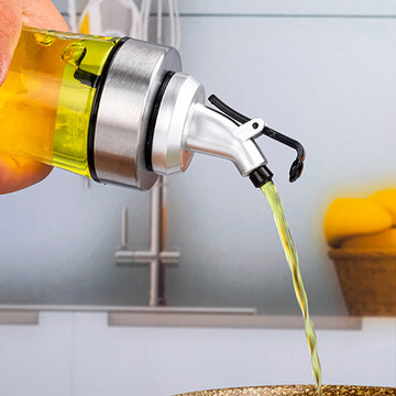 Transparent Glass Press Oil & Seasoning Bottle - 200 ML