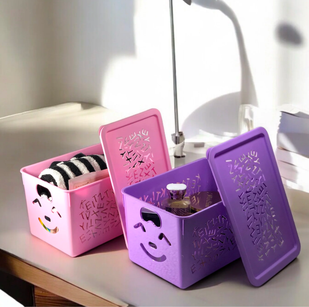 Smiley Basket With Cap Plastic 1 Pcs