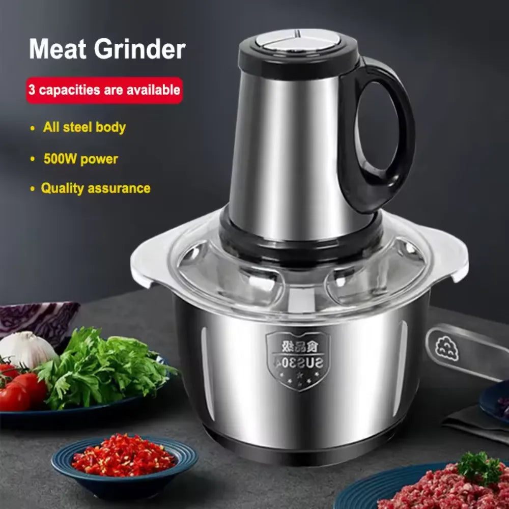 Silver Crest 3 Litre Household Stainless Steel Meat Grinder Blender Chopper