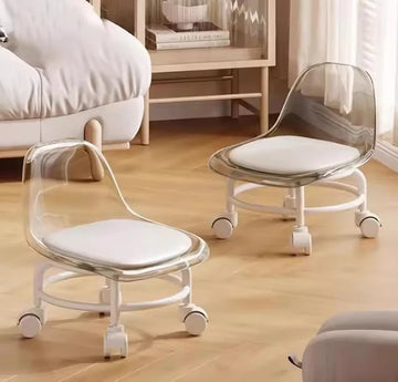 Transparent Heavy Duty Moveable Chair With Wheels