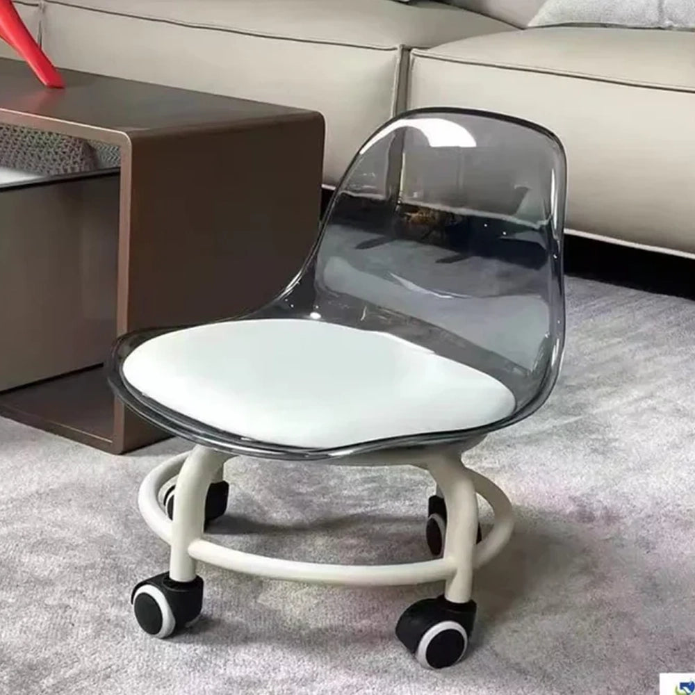 Transparent Heavy Duty Moveable Chair With Wheels